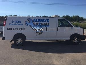 Always On Call service van on the road